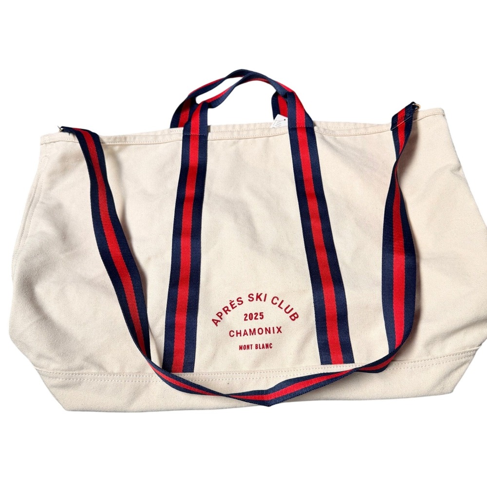 Anthropologie Après Ski Club XL Canvas Tote Bag NWT Nautical